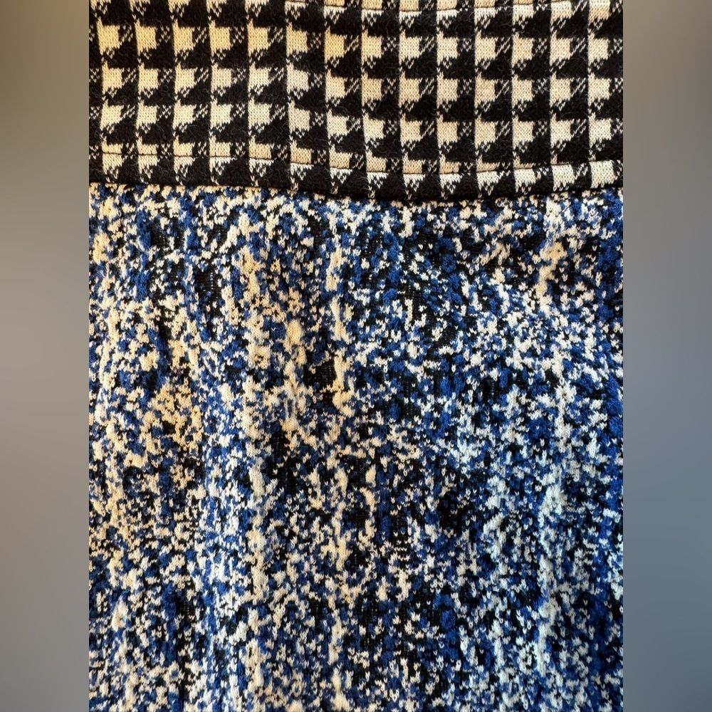 CAbi Blue Matrix Reina 21 Club Tweed Houndstooth Knit Skirt Size 6 - Picture 3 of 6
